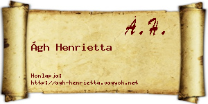 Ágh Henrietta névjegykártya