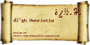 Ágh Henrietta névjegykártya